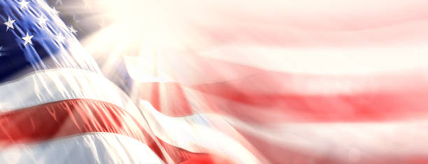 istock Close up shiny American flag background 1708111740