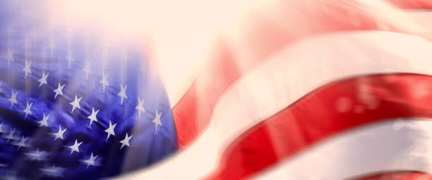 istock Close up shiny American flag background 1708111741