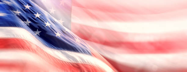 istock Close up shiny American flag background 1708111742