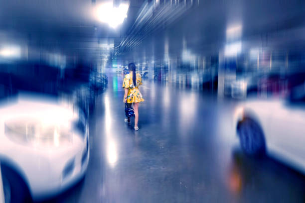 People leaving office also evening workplace building