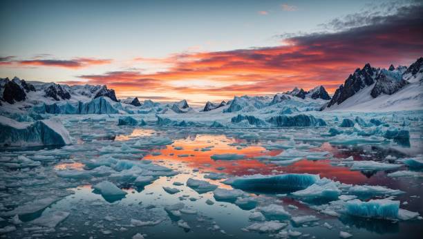 melting ice cap: a stark reminder of climate change - icecap imagens e fotografias de stock