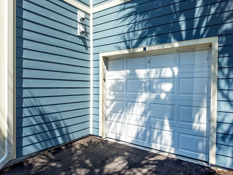 Residential building garage door in Florida