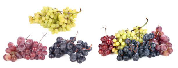 istock Various kind of grapes on white background 1708206472