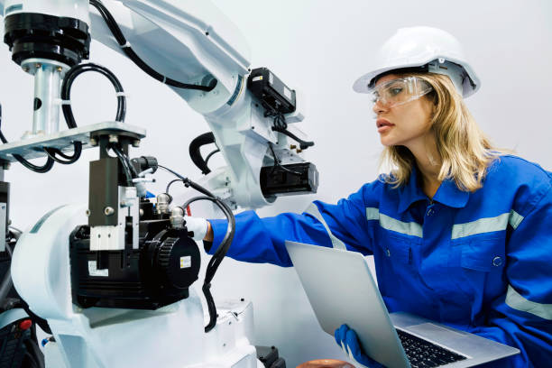istock female automation machine engineer student study and inspection control robot arm machine in university or factory workshop. ai robot technology new innovation trend of manufacturing in industry 5.0 1708216102