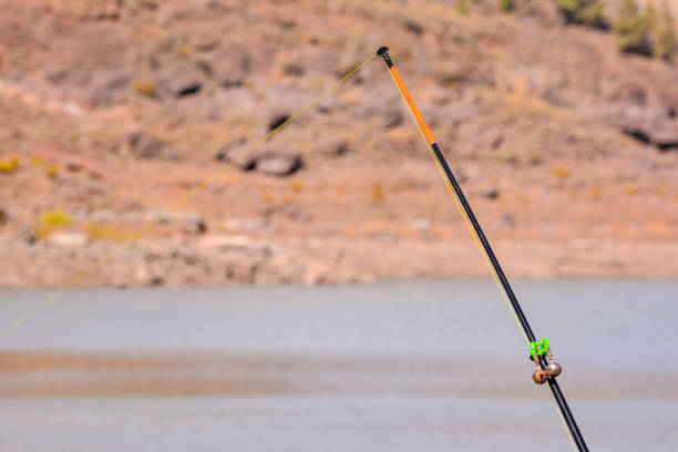 istock Fishing with rod on lake 1708243348