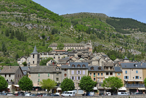 La Malène, France, 05-14-2022\nsmall medieval village of La Malène in the Tarn River Gorge