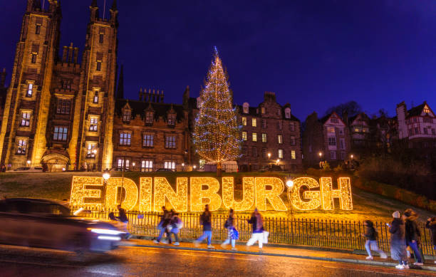 Edinburgh at Christmas stock photo