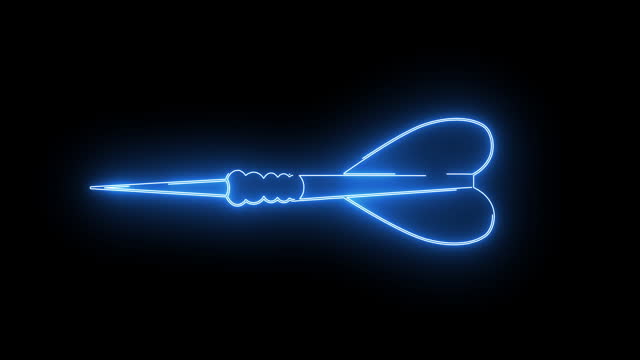 Dart needle logo animation with neon glowing lines