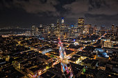 Aerial View of Downtown San Francisco at Night