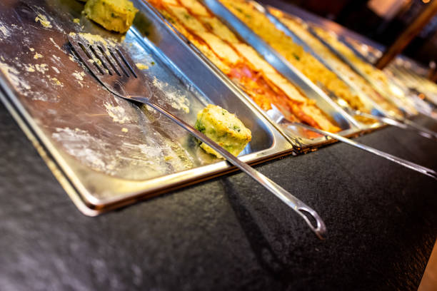 istock Trays with pasta dishes for self-service buffet in a restaurant. 1708339205