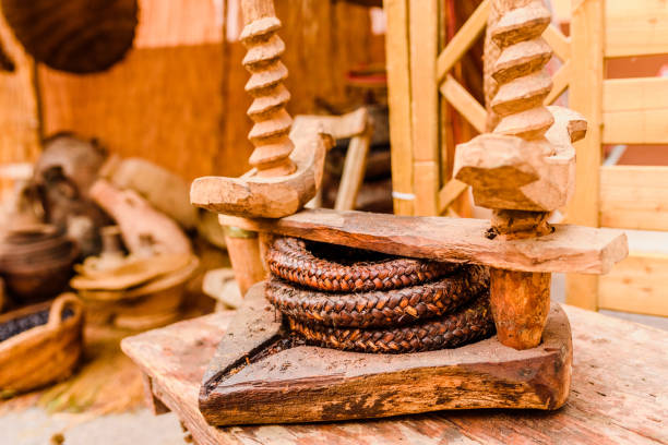 istock Old press for vegetable wood oil. 1708357768