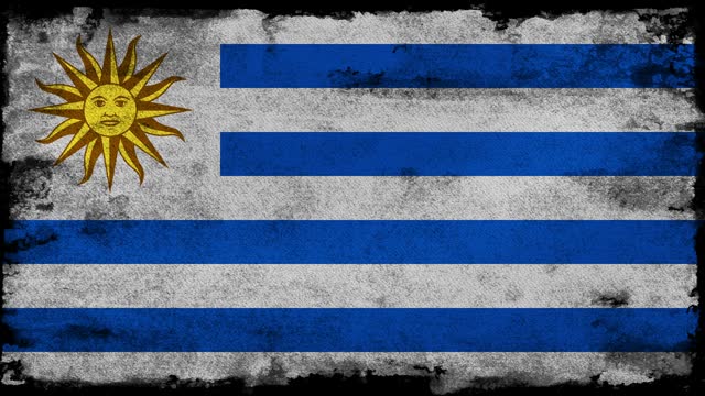 Uruguay, Paint brush flag animation on a black background, The concept of drawing, brushstroke, grunge, paint strokes, dirty, national, independence, patriotism, election, pencil drawing, oil painting, pastel colored, cartoon,