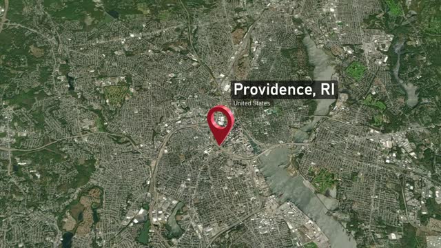 Providence City Map Zoom from Space to Earth, Rhode Island, USA