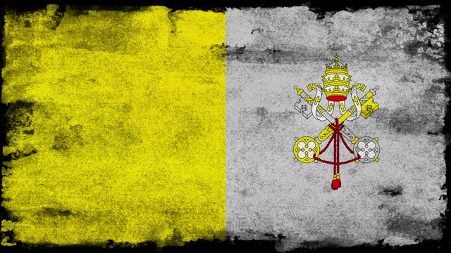 Vatican City (Holy See), Paint brush flag animation on a black background, The concept of drawing, brushstroke, grunge, paint strokes, dirty, national, independence, patriotism, election, pencil drawing, oil painting, pastel colored, cartoon,