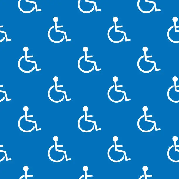 Vector illustration of Disabled Wheelchair Symbol Seamless Pattern