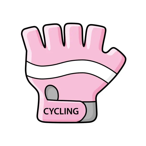 Vector illustration of Pink cycling glove
