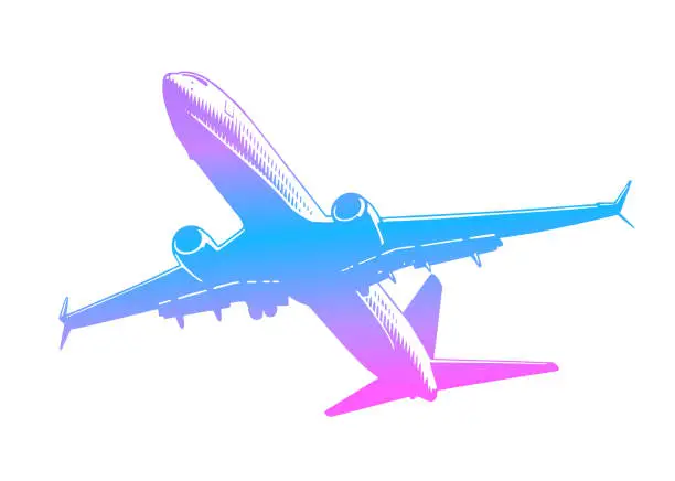Vector illustration of Airliner cut out on white background