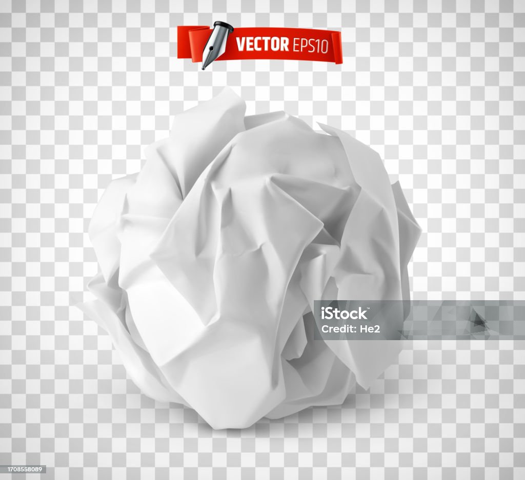 Paper Ball Vector Image Vector Realistic Crumpled Paper Ball Stock Illustration - Download ...