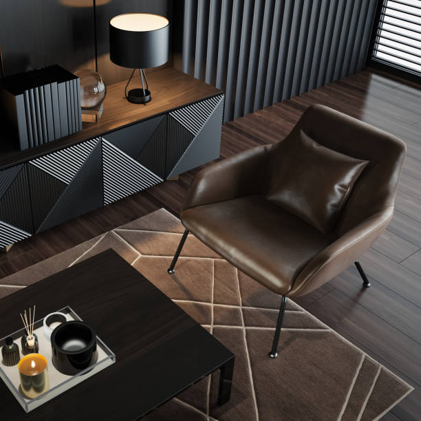istock Modern minimalist apartment interior living room with wall design 1708573716