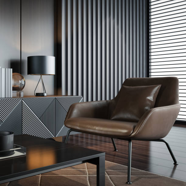 istock Modern minimalist apartment interior living room with wall design 1708575390