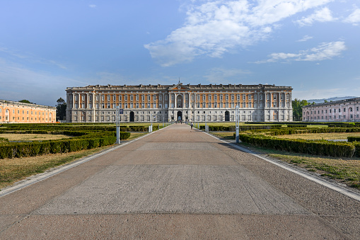 Caserta, Italy, 06/30/2019. Inner courtyard of the royal palace built in the 18th century