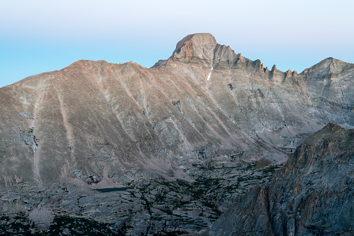 From Thatchtop Mountain, an amazing view of the highest peak in Rocky Mountain National Park.  Estes Park, Colorado.