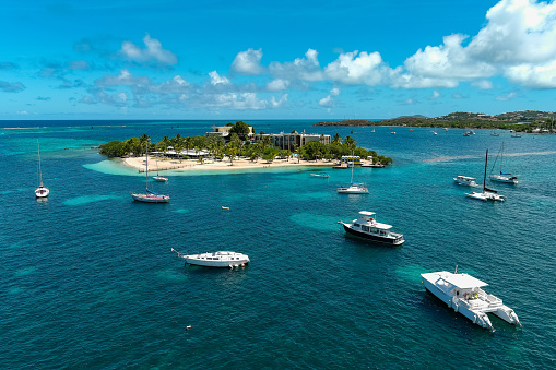An aerial view of a key island off Christiansted,St. Croix in the US Virgin Islands