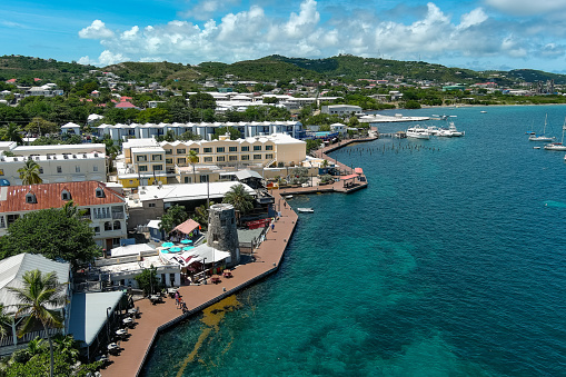 St. Thomas, USVI. Heavensight cruise ship dock in Charlotte Amelie at one of the US Virgin Islands.