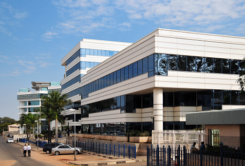 Blantyre, Malawi: Malawi Reserve Bank (Malawi Central Bank) - issues the Malawian kwacha, which replaced the Malawian pound in 1971 - Hanover Avenue, Central Business District (CBD) - architect Mike Clinton.