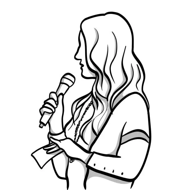 Vector illustration of SpeakerAtBusinesEvent