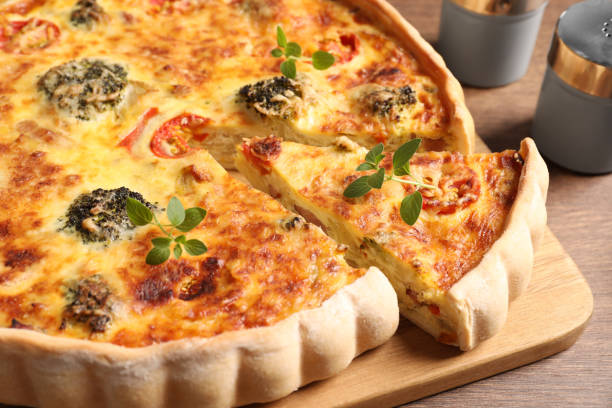 istock Delicious homemade vegetable quiche on table, closeup 1708830649