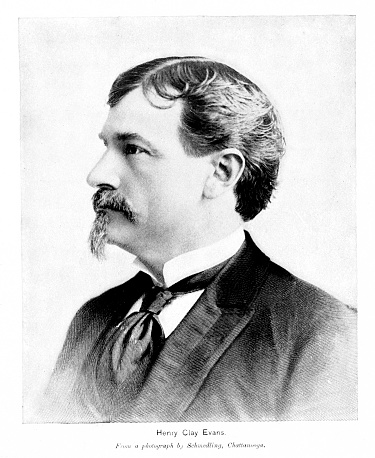 Portrait of Henry Clay Evans (June 18, 1843 – December 12, 1921), US House of Representatives representing Tennessee and mayor of Chattanooga, USA. Photograph published 1896. Original edition is from my own archives. Copyright has expired and is in Public Domain.