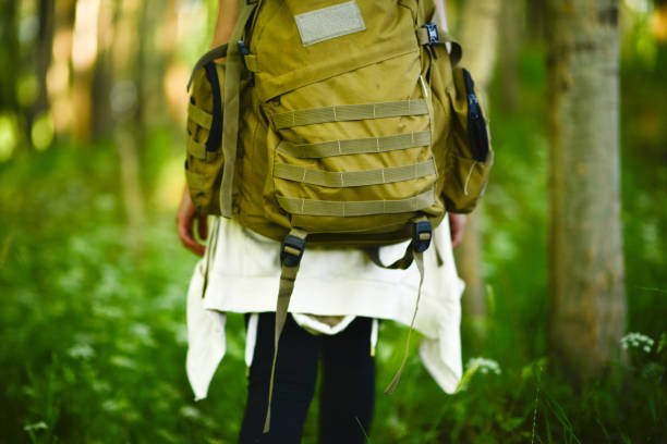 istock Young lady on a camping trip. 1708832219