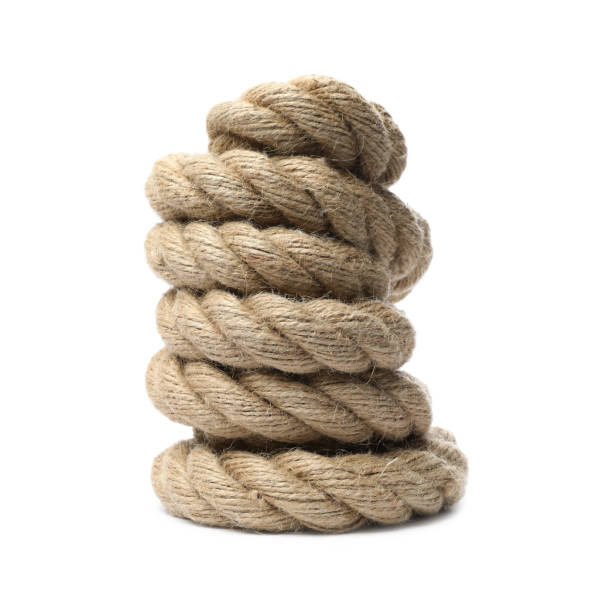istock Bundle of hemp rope isolated on white 1708873898