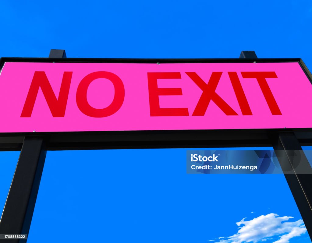 No Sign In Pink Hot Pink Road Sign Reading No Exit Stock Photo - Download Image Now ...