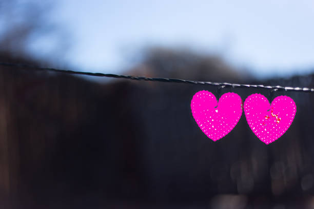 Felt heart isolated on white. Christmas tree decoration