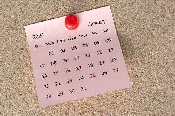 istock January 2024 calendar on sticky note. Reminder and 2024 new year concept 1708932803