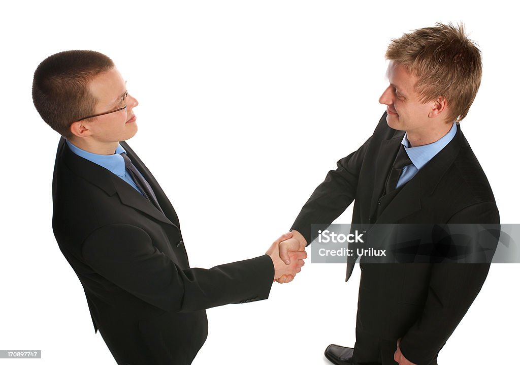 Dois empresários, apertando as mãos ." - Foto de stock de Acordo royalty-free