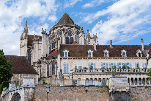 saint etienne cathedral of burgundian gothic architecture and landmark government administration building in auxerre france