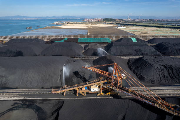 istock Aerial view of the coal freight terminal from above 1708994651