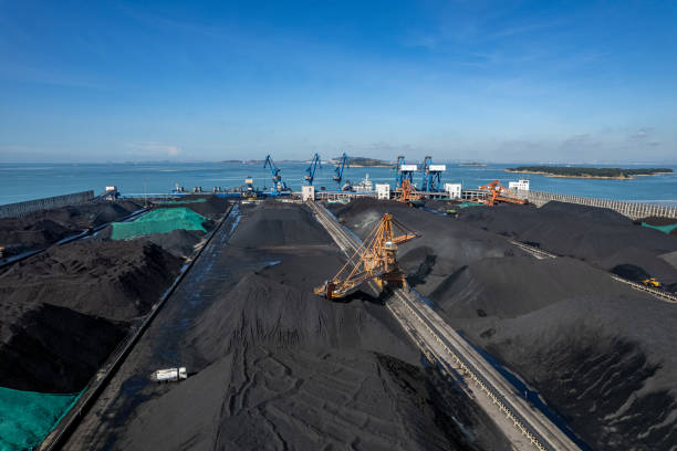 istock Aerial view of the coal freight terminal from above 1708994652