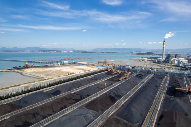 istock Aerial view of the coal freight terminal from above 1708995177