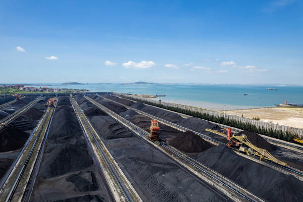 istock Aerial view of the coal freight terminal from above 1708995708