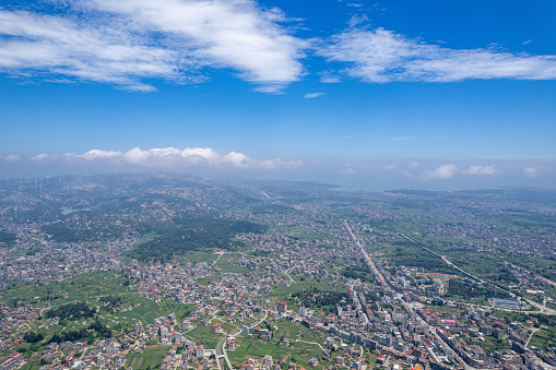 Aerial panorama view to Maseru, the capital of Lesotho