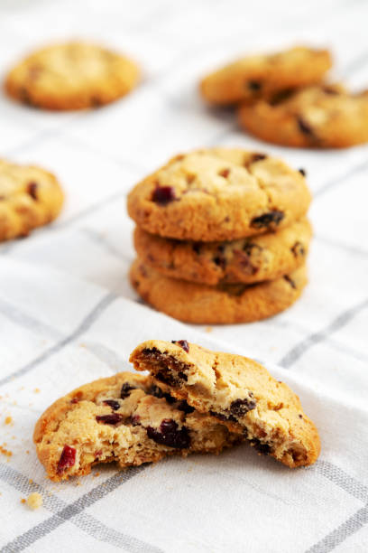 istock Homemade White Chocolate Cranberry Cookies, low angle view. Close-up. 1709058435