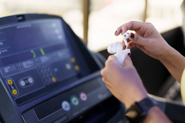 istock Woman doing a running and waking exercise on treadmill. 1709116258