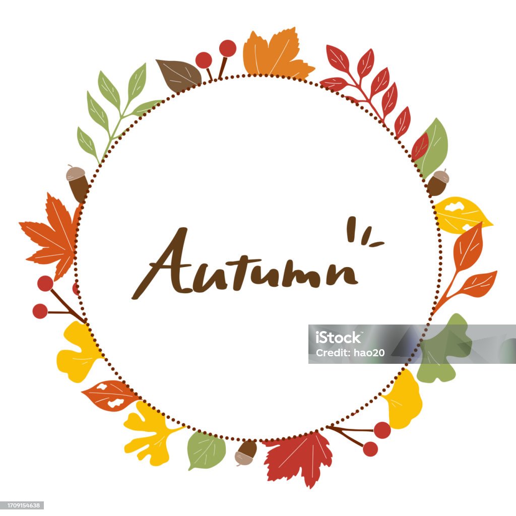 Fall Frame Decor Vector Autumn Plants Frame Autumn Design Vector Material Stock Illustration ...