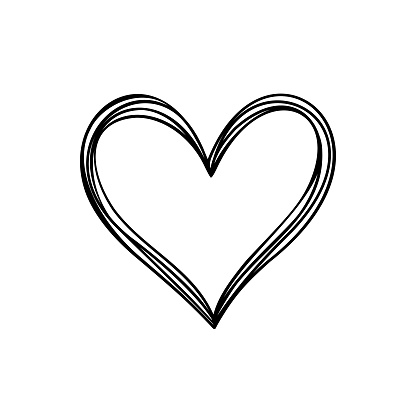 Vector heart. Hand drawn vector illustration.