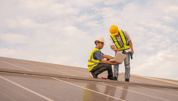 istock Engineering team working on checking and maintenance in solar power plant. 1709274137