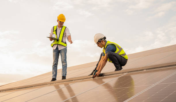 istock Engineering team working on checking and maintenance in solar power plant. 1709276367